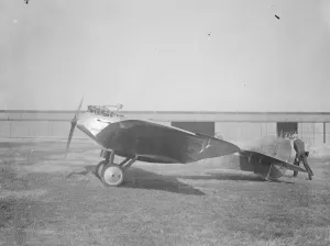 Mr F Courtney tests a bird like side car monoplane at Croydon Major Cooper built the machine