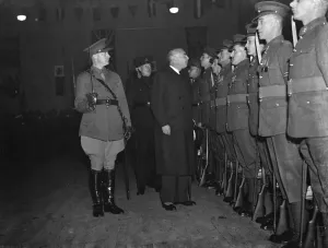 Mr Hore Belisha opens the Territorial Drill Hall in Lamorbey, Kent