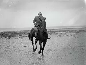 Press Photography Collection: Mr Hore Belisha spends his holiday - on horseback. Away from transport problems