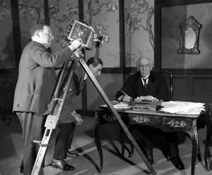 Mr Israel Zangwill (posing for the film series, Secrets of Handwriting ). 30 January
