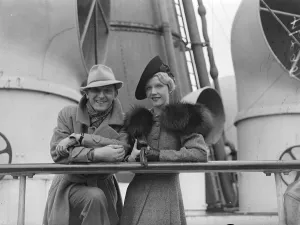 Mr Joseph Schildkraut the American actor with Mrs Schildkrauts Sister Mrs D Atkins