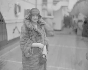 Mr Lloyd George returns. A charming snapshot of Miss Megan Lloyd George taken on arrival