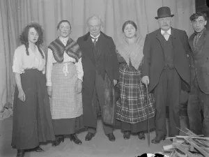 Mr Lloyd George on the stage. Mr Lloyd George was present at the Lyric Theatre