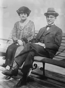 Travelling Prints: Mr Melvin J Woodworth and his wife pictured on the SS Leviathan on the eve of