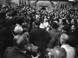 Mr and Mrs Winston Churchill at The Christening of Their Grandchild Mr and Mrs