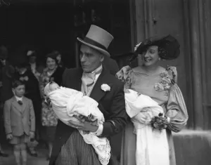 Mr Richard and Dr Irene Kenworthy Gayus with their infant son and daughter ( Gay