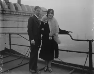 Fashion Prints: Mrs Aimee McPherson arrives. Mrs McPherson with her son on the roof her hotel after