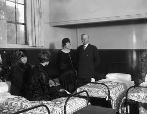 Home Prints: Mrs Cecil Chesterton and Sir William Johnson Hicks at the opening of Cecil House
