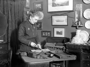 Mrs F. M. Howarth, 74 years old wood workers of South Island Place, Stockwell, who