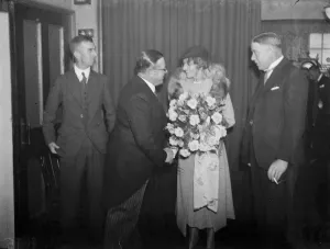 Fur Coat Prints: Mrs Galbraith opens Sidcup Shopping Week. 13 October 1938