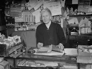 Golf Course Prints: Mrs H Thomas, the Post Mistress at Farningham, Kent. 1938