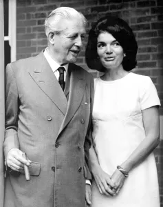 Mrs Jacqueline Kennedy with former British Prime Minister Harold Macmillan when she