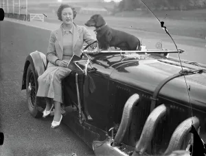 Mrs Roy ( Marjorie ) Eccles, first woman racing driver to compete on the new course