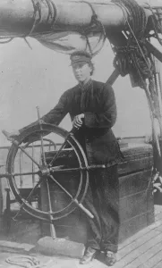 Mrs Wanda Helbig, worlds only first woman officer of a sailing vessel. 4 January