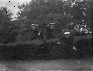 Playing Prints: Naval cadets from the Thames Nautical College training ship HMS Worcester are being