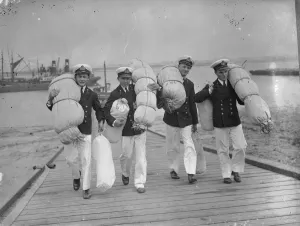 Uniforms Prints: Naval cadets ( Worcester boys ) at the Nautical Training College on HMS Worcester