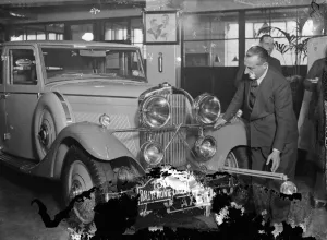 New anti dazzle lighting device to be tried out by car in Monte Carlo Rally. From