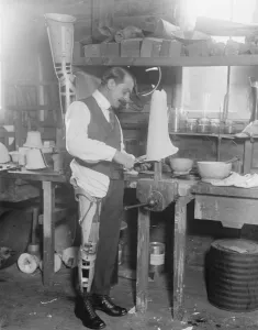 Disabled Prints: New arms at the Ministry of Pensions artificial limb factory at Thames Ditton A