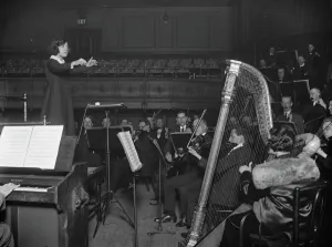 Young Woman Prints: New bobbed hair conductor for London symphony orchestra. Miss Ethel Leginska