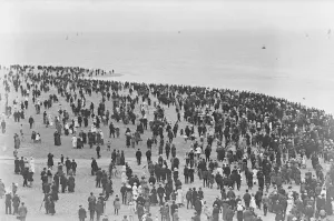 Leisure Prints: New Brighton beach on the Wirral Peninsula in England 6 April 1920