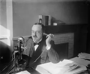 The new Chief Conservative Agent takes up his duties. Mr H E Blain photographed