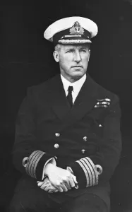 The new commodore of the Royal Naval Barracks Captain Oliver E Leggett, who has