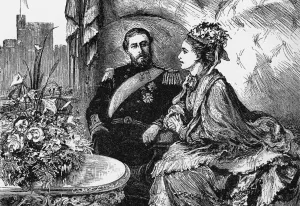 England Prints: The New Duchess of Edinburghs first view of Windsor Castle 1874
