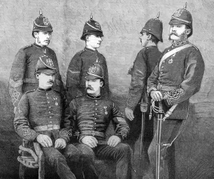 The new helmet for the Royal Artillery 1878