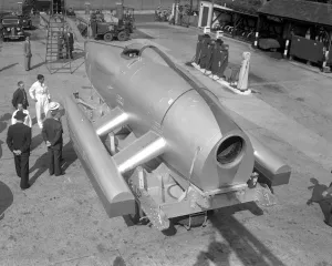 Engineering Prints: New Malden, Surrey: John Cobb, with his revolutionary speedboat Crusader, in which
