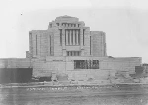 New Mormon Temple at Cardston, Alberta, Canada 9 March 1920
