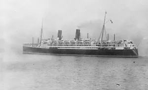 Funnels Prints: The new quadruple screw vessel Aorangi. She was the first large ocean going mail