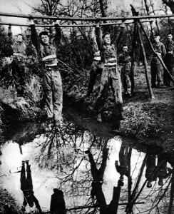 The New Sandhurst. The Royal Armoured Corps OCTU at work. Nerve balance physical fitness