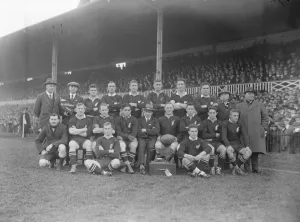 New Zealand versus Wales Rugby Union at Swansea. The successful New Zealand team Some