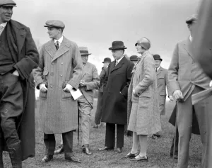 Smart Dress Prints: Newmarket Bloodstock Sales, Lord Molyneux (hands in coat pocket), Lord Beaverbrook