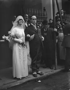 Niece of M Venizelos weds in London. Miss Mary Julia Schilizzi, niece of M and Mme Venizelos