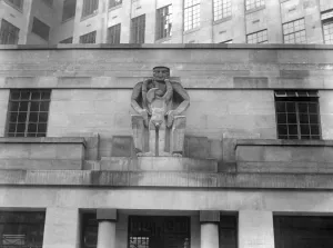 Night, Statuary by Epstein on the Underground Building at St James Park. ? TopFoto