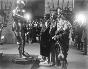 Costume Prints: North American Indians see Londons wonders. Indians interested at the Tower of London