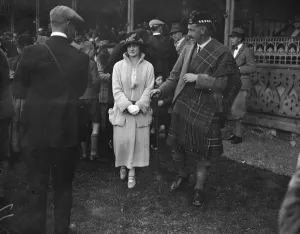 Tartan Prints: At the Northern Games meeting at Inverness, Scotland; the Honourable Mrs and Captain