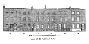 Vauxhall And Lambeth Prints: Nos 38-28 Vauxhall Walk South East London Measured drawing by A R Hansen History