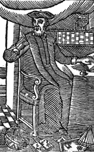 NOSTRADAMUS - PORTRAIT OF NOSTRADAMUS Portrait woodcut, as frontispiece to the Life