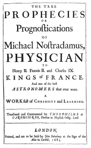 Man, Myth And Magic Prints: NOSTRADAMUS - TITLEPAGE The True Prophecies or Prognostications of Michael Nostradamus