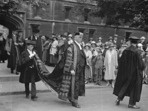 Notable degree ceremony at Oxford. Lord Cave, the Lord Chancellor, in his robes