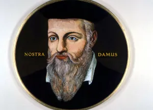 OCCULTISTS - NOSTRADAMUS. Miniature portrait of the great diviner and astrologer