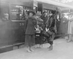 Off to America The Earl and Countess of Granard ( on right ) photographed at Waterloo