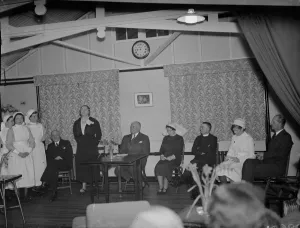 The official opening of the Livingstone Hospital recreation room, Dartford. Seen