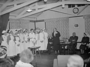 Speech Prints: The official opening of the Livingstone Hospital recreation room at Dartford. Seen