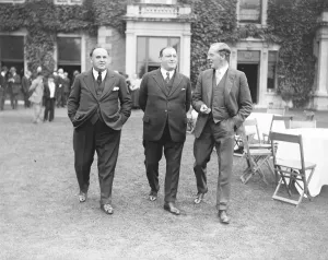 Actress Prints: Old stars entertained at Twickenham Left to right Harry Claff, Julian Wylie