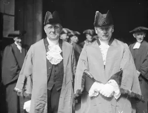 Old time ceremony at Guildhall. The Guildhall witnessed one of these picturesque