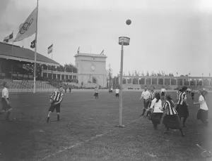 Olympic Games at Antwerp Holland gives a demonstration of Korfbal ( Basket Ball