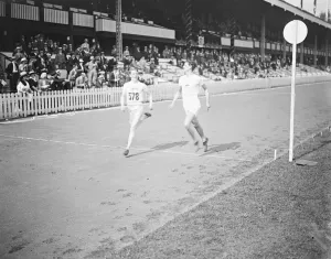 British Prints: Olympic Games at Antwerp Rudolf Falk ( Sweden ) wins the first semi final with Herbert